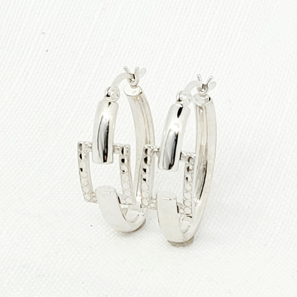 White gold earrings
